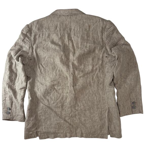 Joseph Abboud 100% Linen Blazer Men’s XL Tan Textured Sport Coat Summer Jacket - Picture 3 of 7